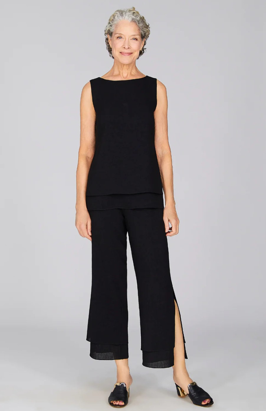 Emmelle Pants | Microlinen Double Layer Pant In Black