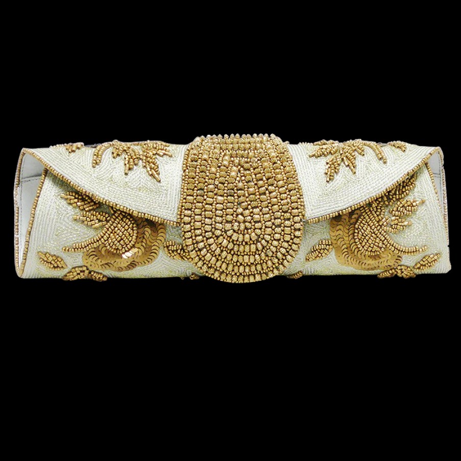 David Jeffery Accessories | Silver And Gold Clutch With Chain Strap