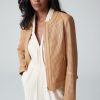 Iris Setlakwe Jackets | Perforated Leather Moto Jacket In Tan