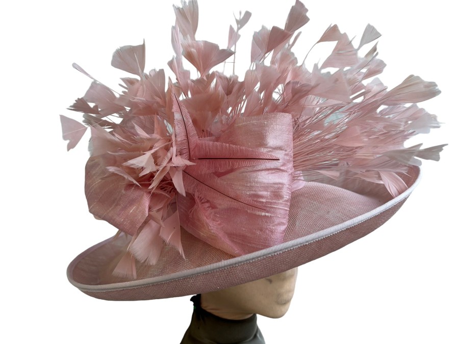 Hats by Katie Accessories | Light Pink Sinamay Straw Hat