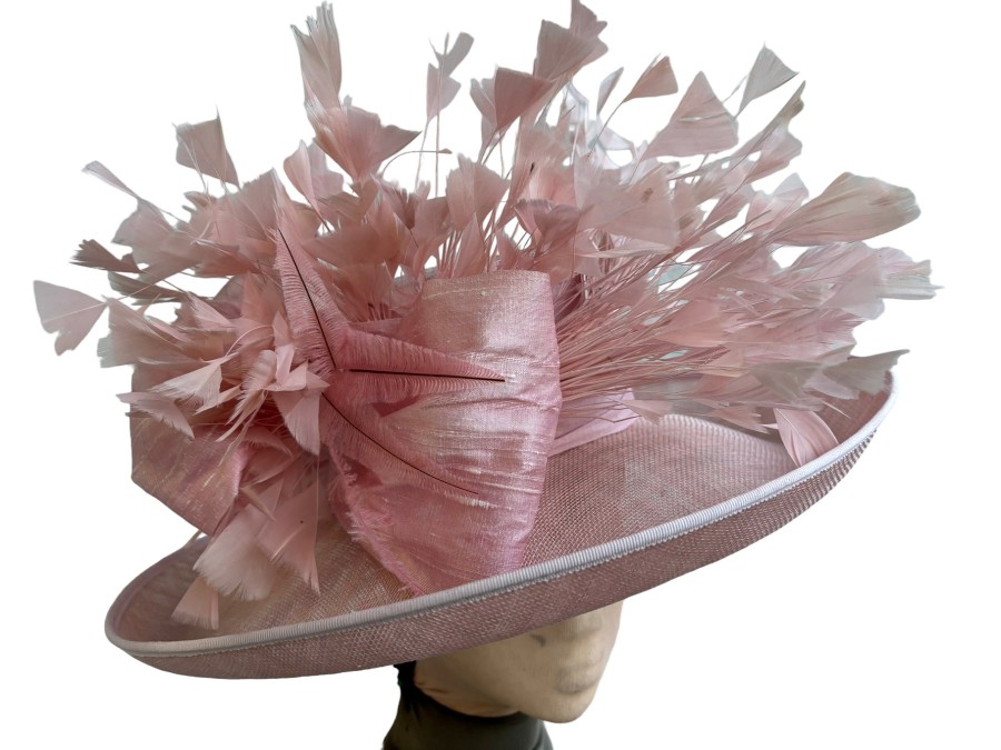 Hats by Katie Accessories | Light Pink Sinamay Straw Hat