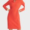 Marc Cain Dresses | Figure-Hugging Dress In Bright Tomato