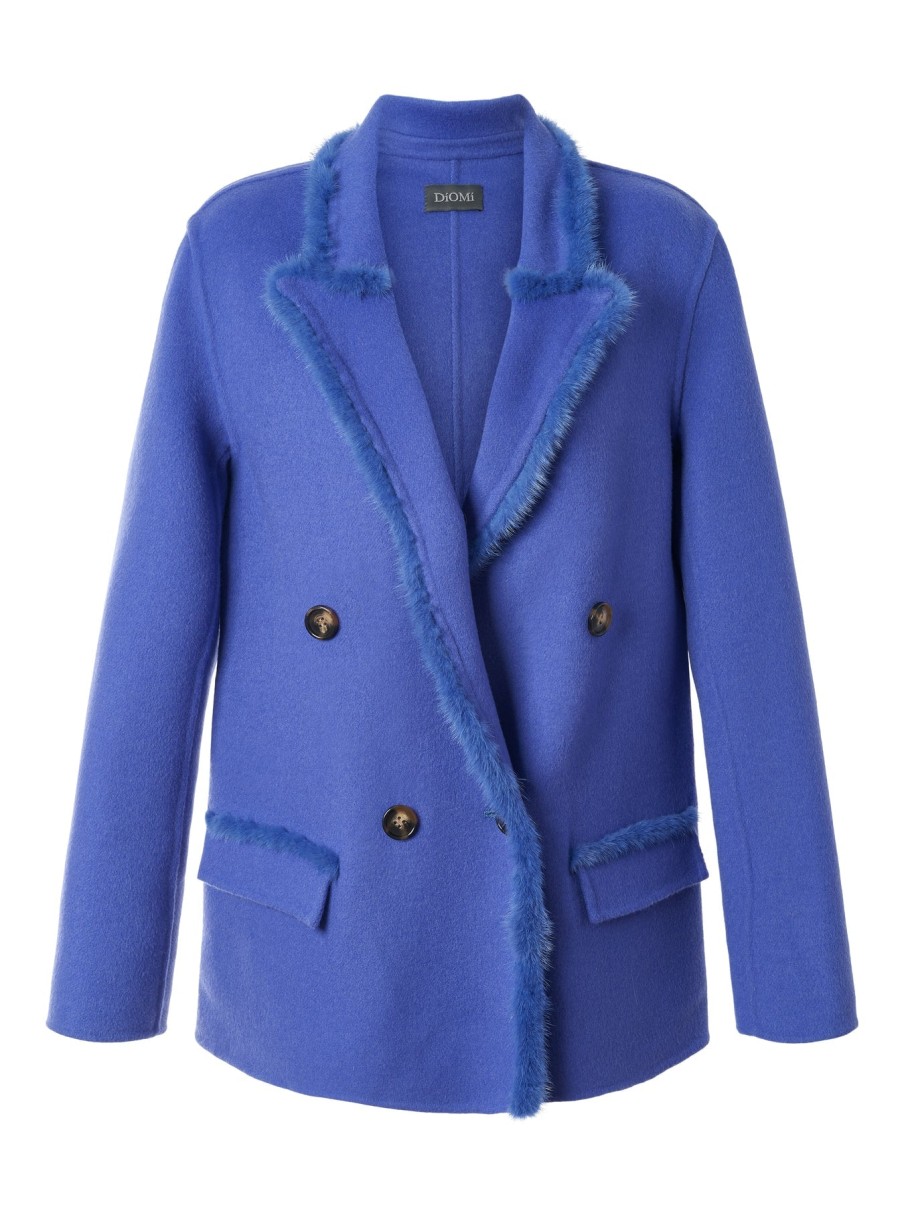 Diomi Jackets | Wool Blend Mink Blazer In Azure