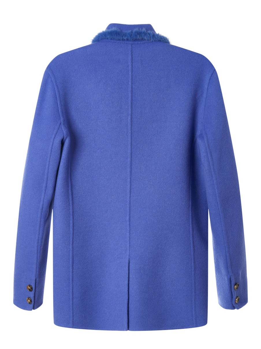 Diomi Jackets | Wool Blend Mink Blazer In Azure