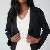 Iris Setlakwe Jackets | Crop Jacket With Storm Flap - Black