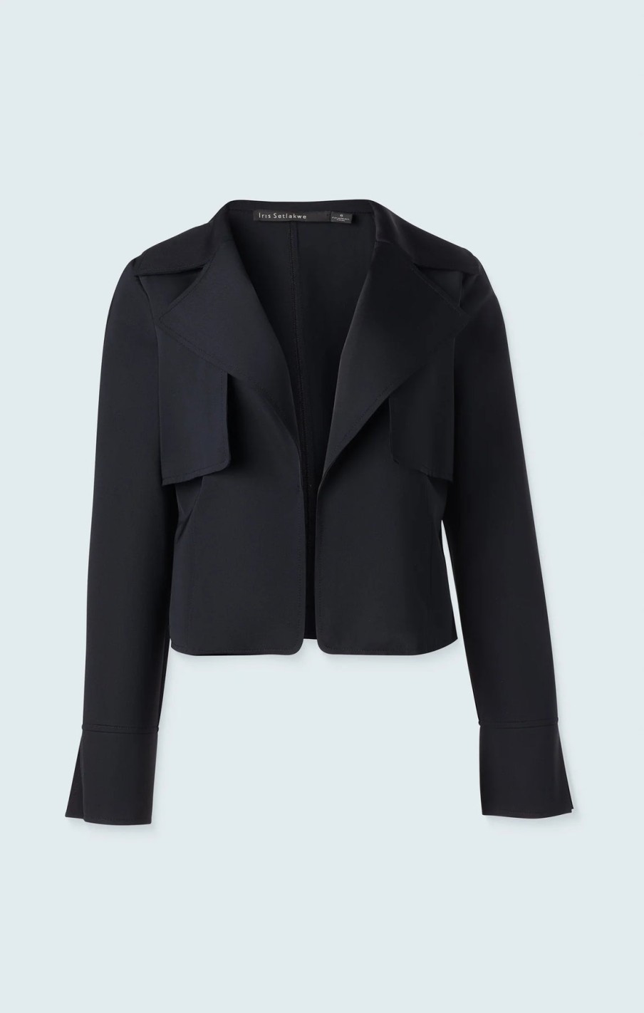 Iris Setlakwe Jackets | Crop Jacket With Storm Flap - Black