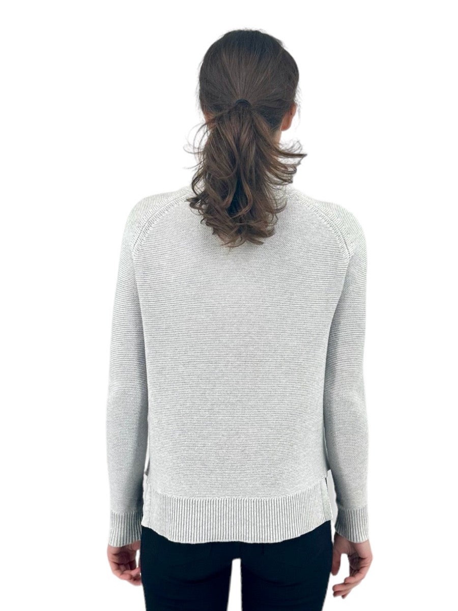 Kinross Cashmere Tops | Garter Stitch Funnel In Gris