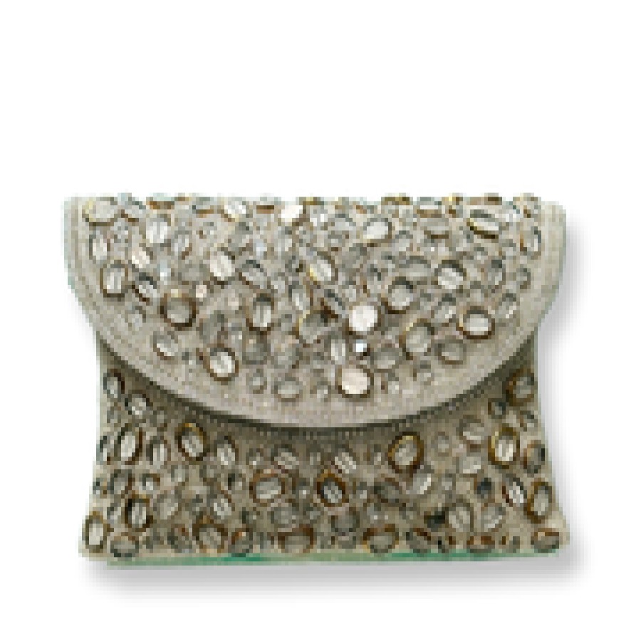 David Jeffery Accessories | Stone Beaded Handbag - Natural