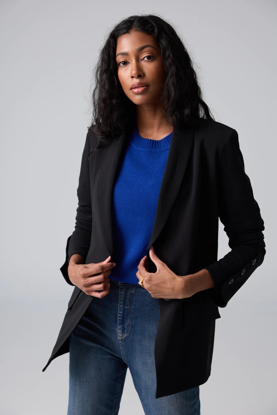 Iris Setlakwe Jackets | Single Button Shawl Blazer In Black