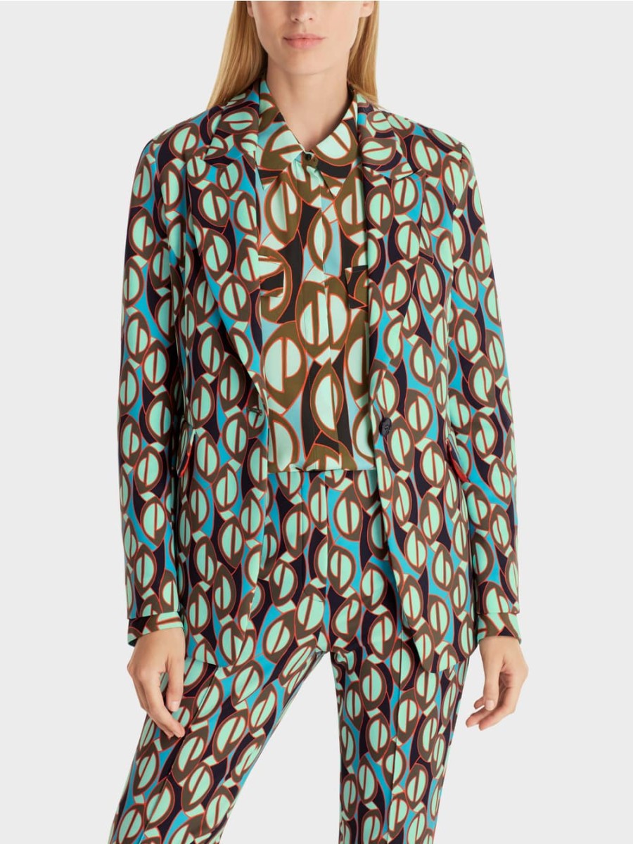 Marc Cain Jackets | Graphic Design Blazer In Soft Malachite