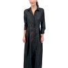 Bigio Dresses | Long Taffeta Shirt Dress In Black