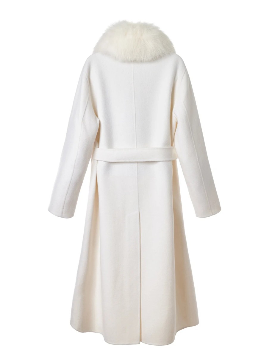 Diomi Jackets | Double Breasted Wrap Coat - Ivory