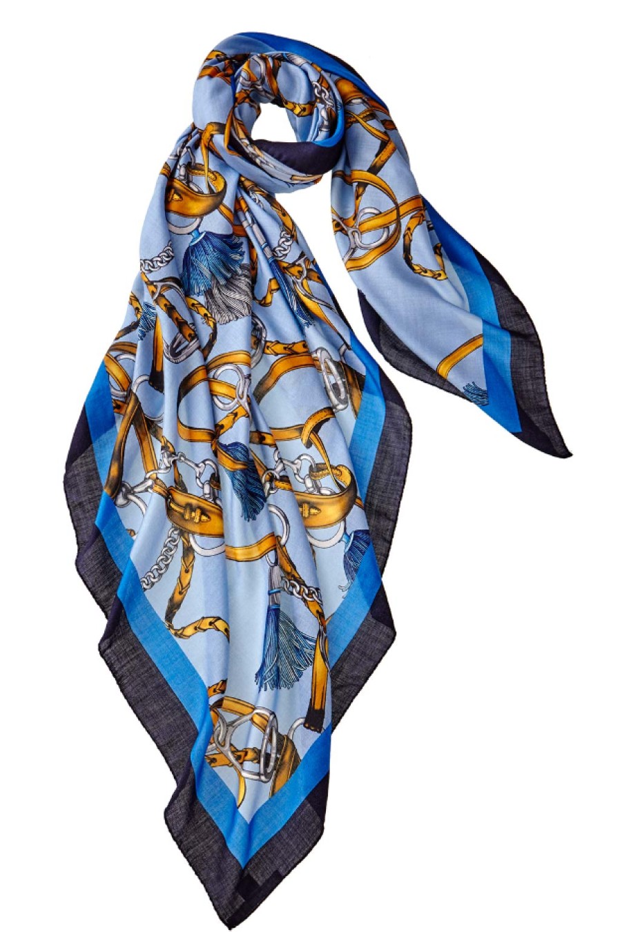 Alpine Cashmere Accessories | Grande Firenze Scarf - Azure