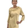 Tom and Linda Platt Tops | Hammered Satin Tunic In Gold