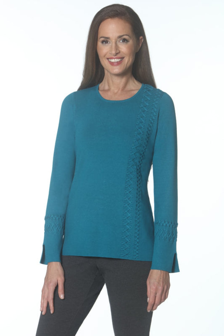 J'envie Tops | Lace Up Tunic - Teal