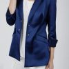 Hilton Hollis Jackets | Stretch Satin Blazer In Midnight