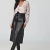 Iris Setlakwe Skirts | Pleated Front A-Line Lamb Leather Skirt Black