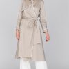 Mi Jong Lee Jackets | Stretch Cotton Belted Trench W/ Contrast Bias