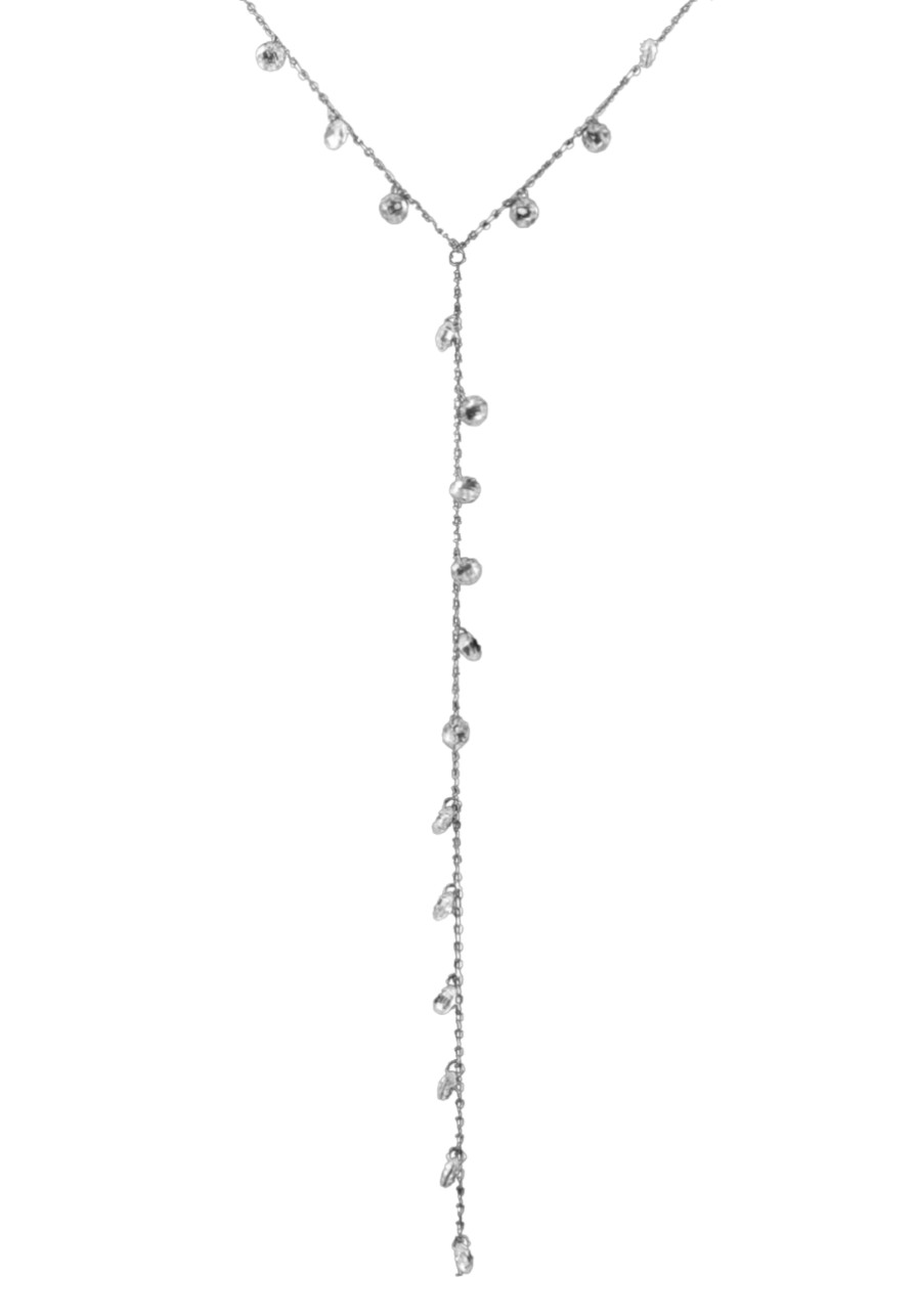 Beje Designs Accessories | Y Necklace With Clear Cz - Gold