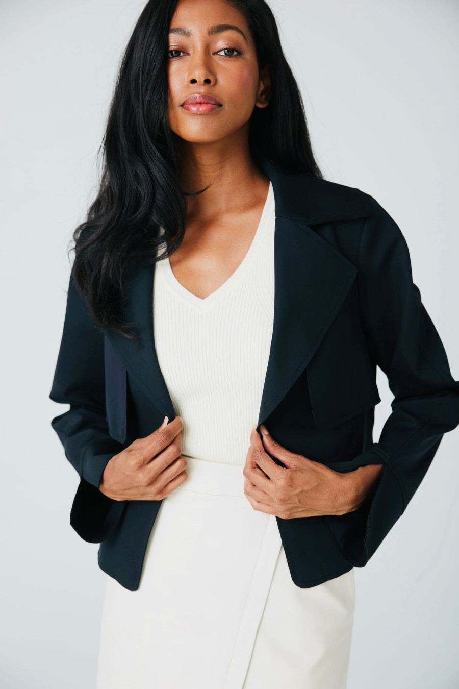 Iris Setlakwe Jackets | Crop Jacket With Storm Flap - Navy