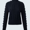 Iris Setlakwe Tops | Multi Textured Long Sleeve Sweater In Navy