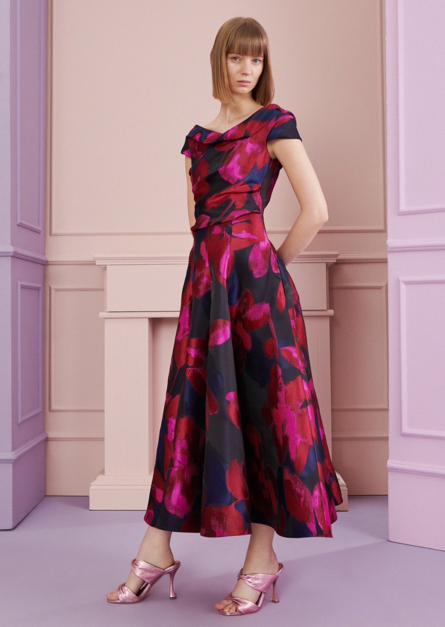 Talbot Runhof Dresses | Floral Jacquard Dress