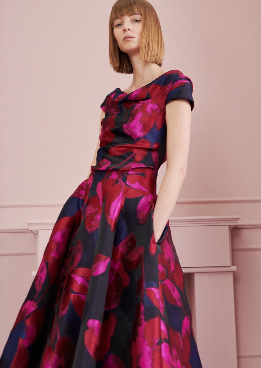 Talbot Runhof Dresses | Floral Jacquard Dress