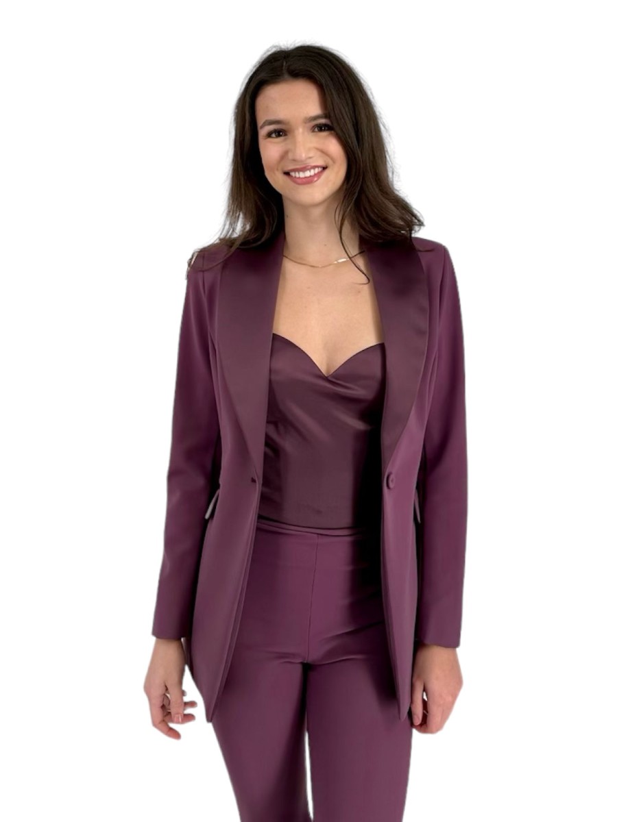 Chiara Boni Tops | Chrystele Corset Top In Plum