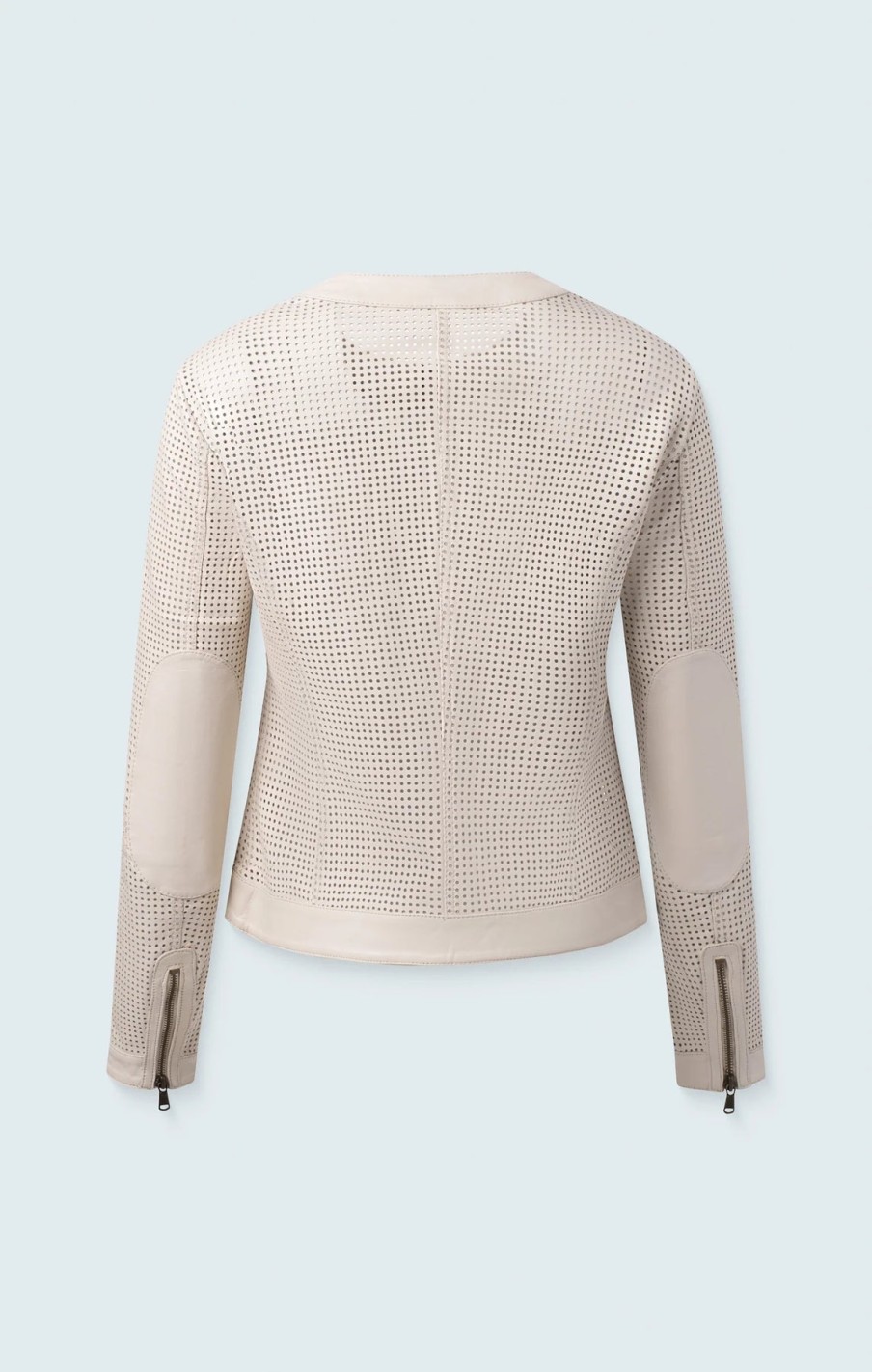 Iris Setlakwe Jackets | Perforated Leather Moto Jacket In Bone