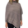 Kinross Cashmere Tops | Luxe Cable Poncho - Seal