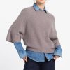 Kinross Cashmere Tops | Easy Rib Raglan Pullover - Seal