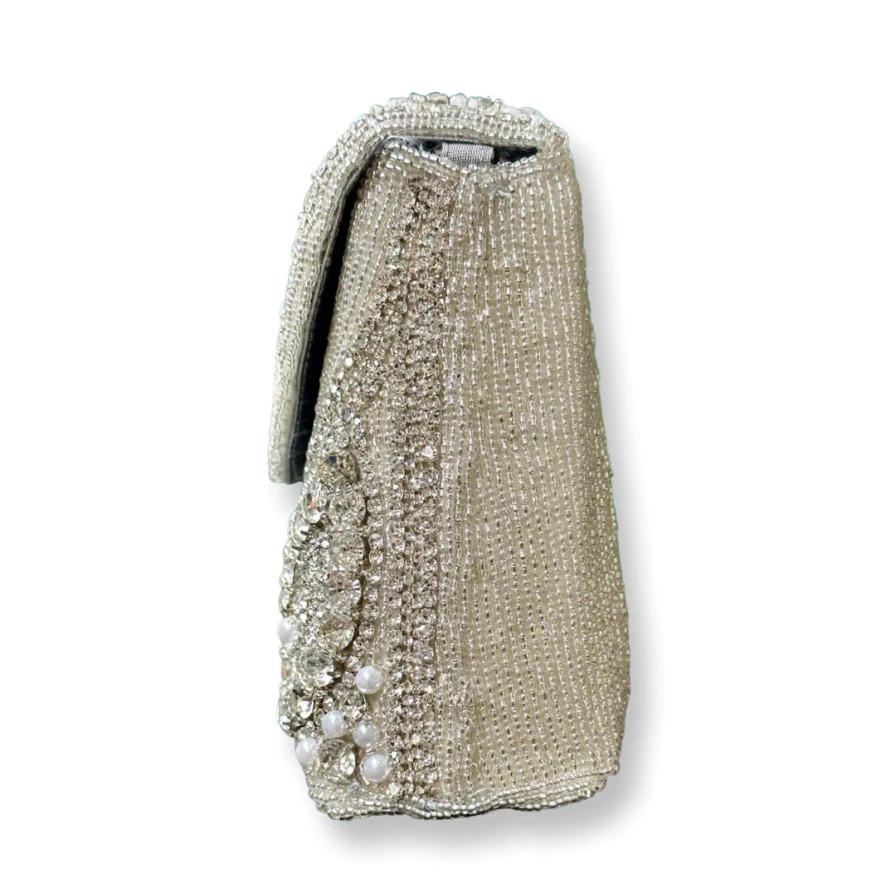 David Jeffery Accessories | Clear Clutch With Stones