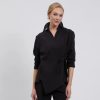 Estelle and Finn Tops | Stretch Crepe Tie Blouse - Black