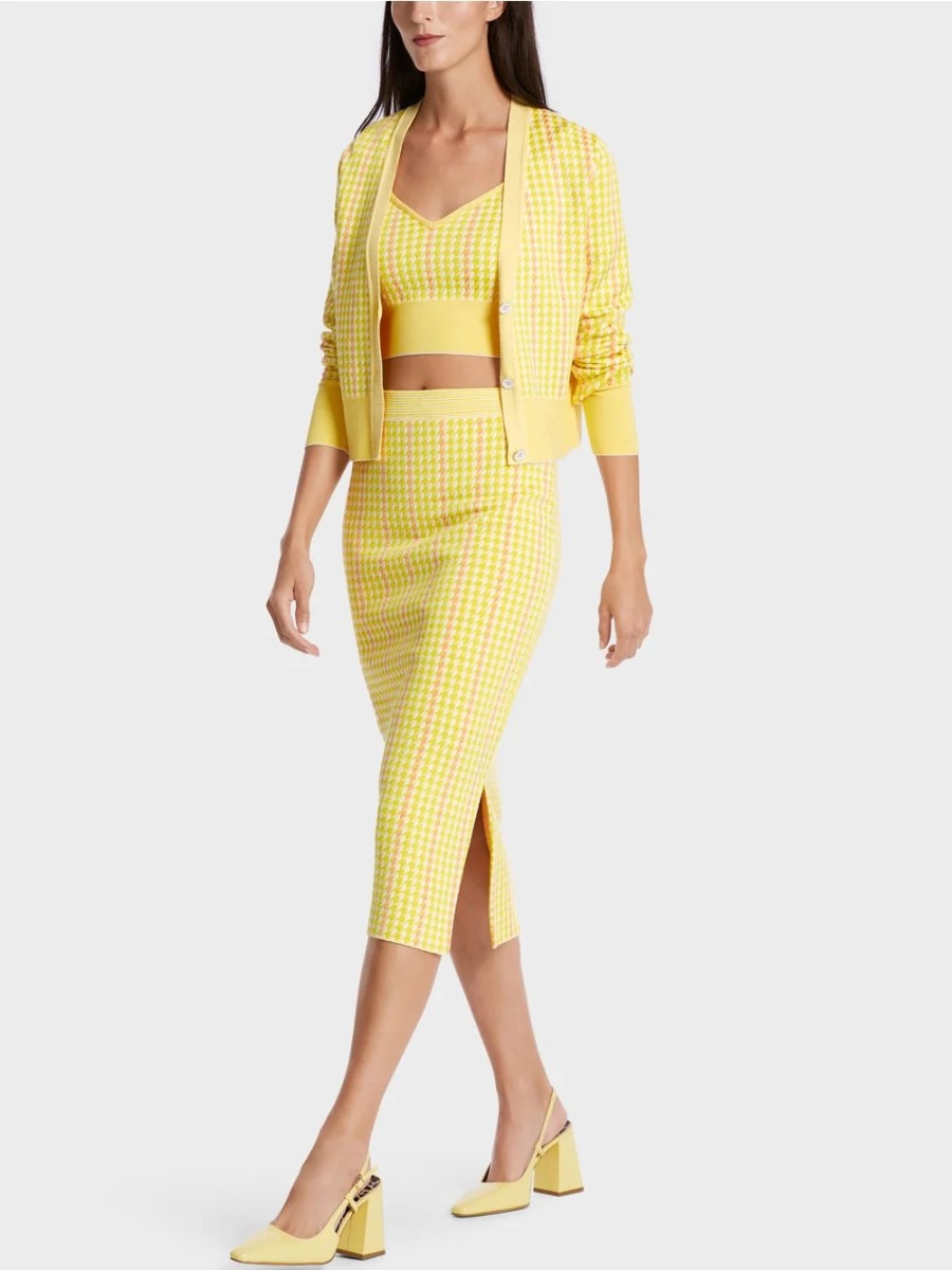 Marc Cain Skirts | Checked Skirt In Pale Lemon