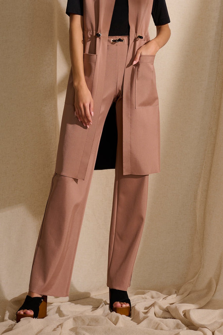 Shan Pants | High Waisted Trouser In Desert Pink