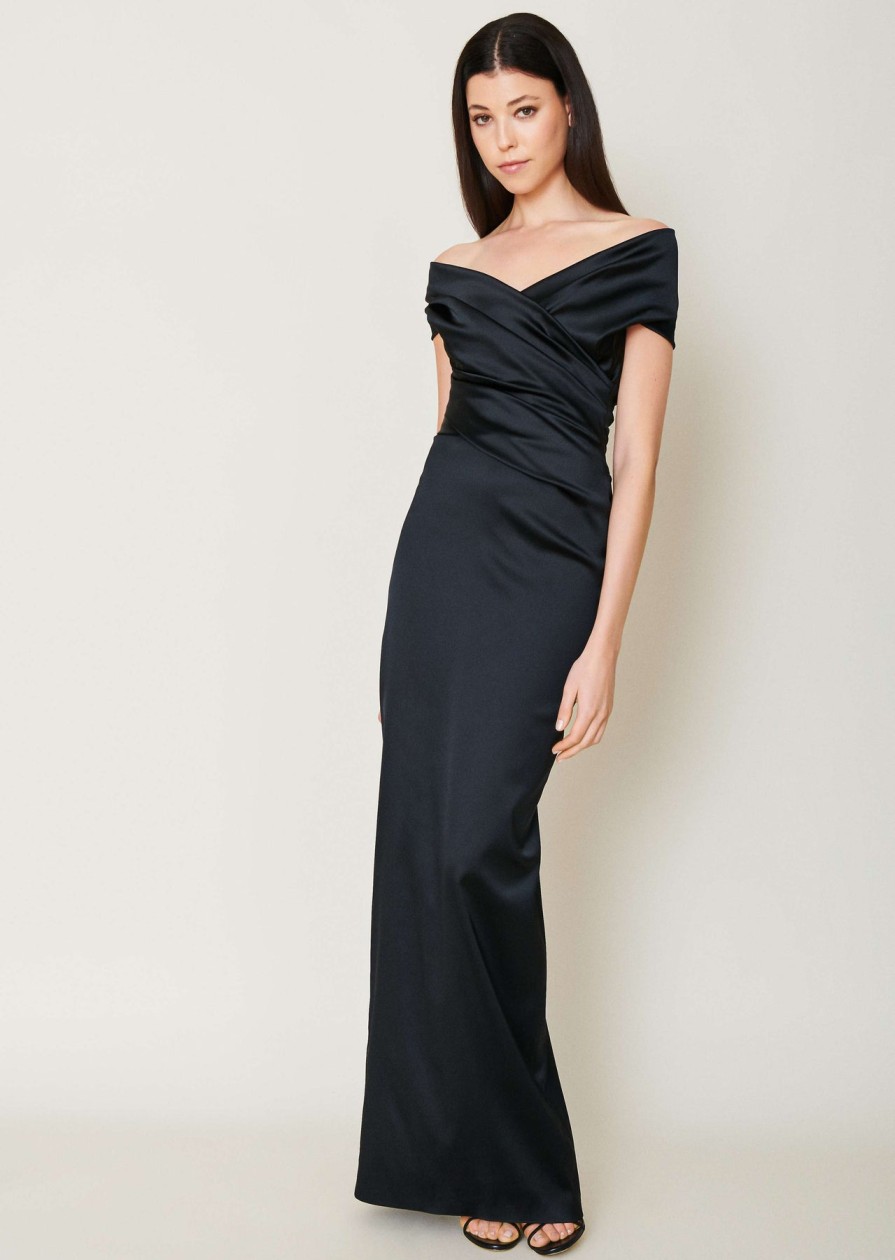 Talbot Runhof Dresses | Long Satin Dress In Black