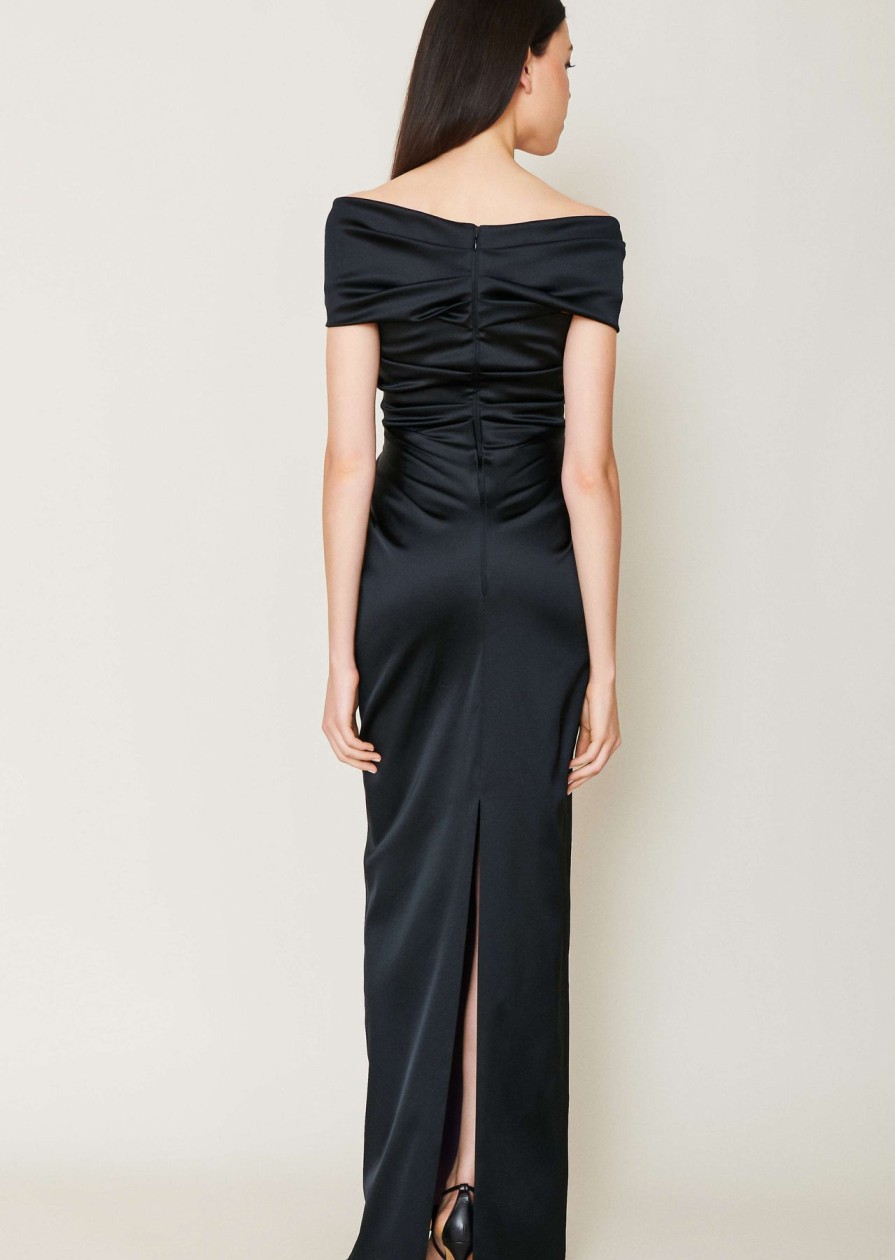 Talbot Runhof Dresses | Long Satin Dress In Black