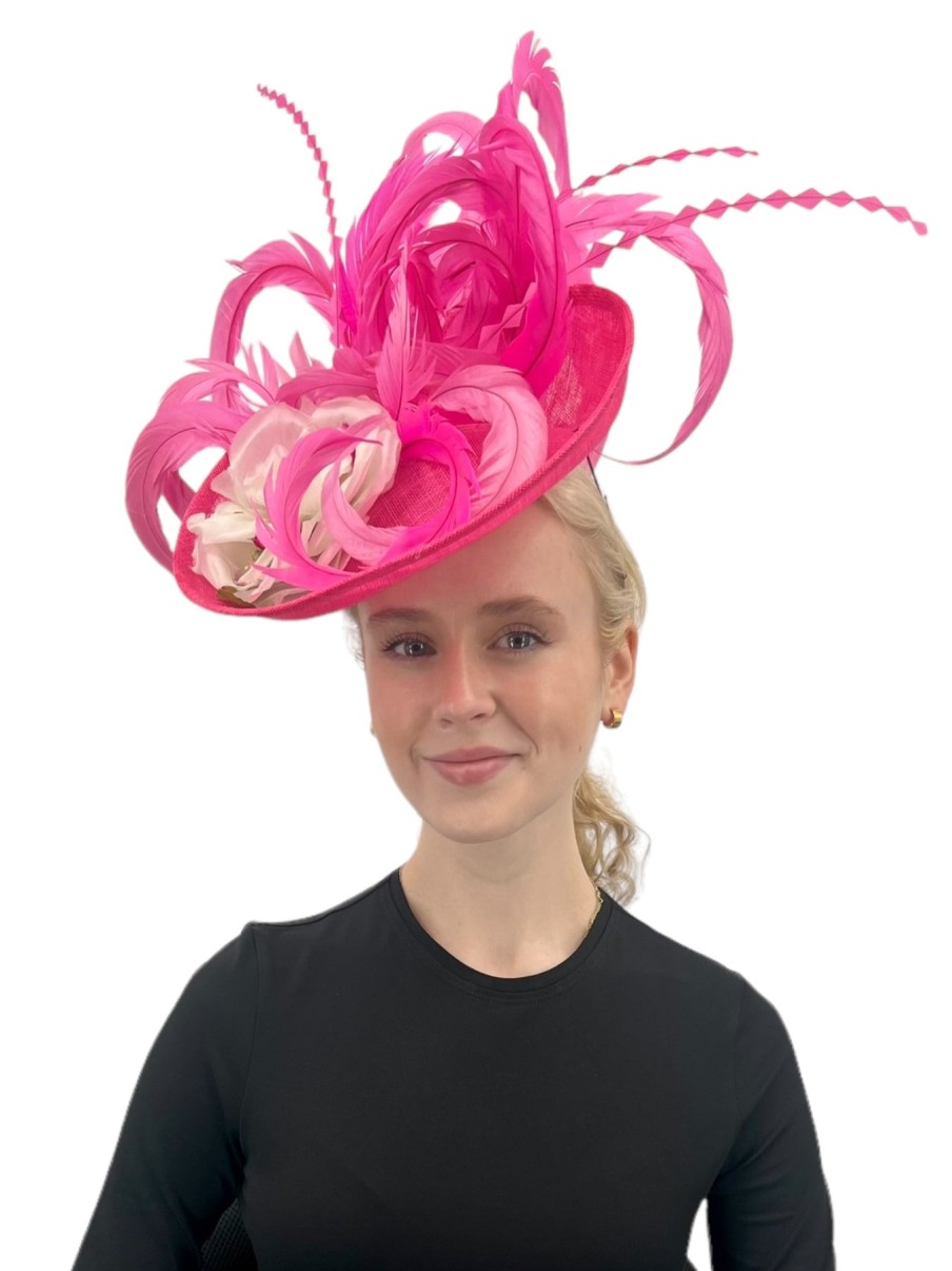 Hats by Katie Accessories | Hot Pink Fascinator