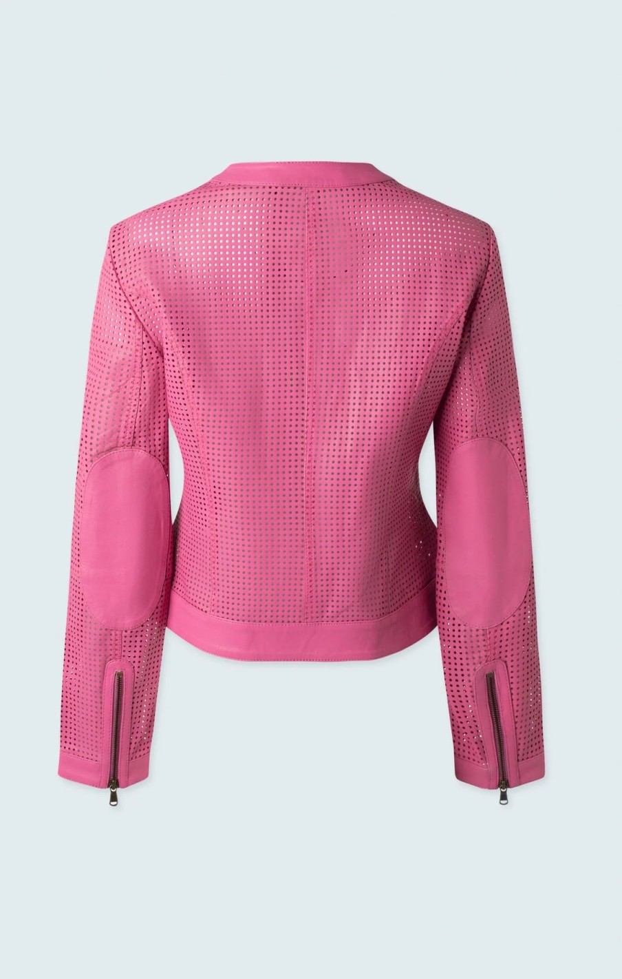 Iris Setlakwe Jackets | Perforated Leather Moto Jacket In Pink