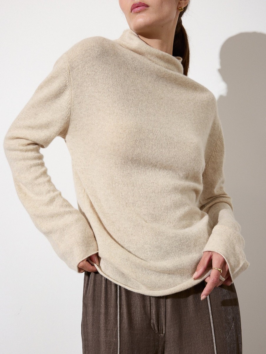 Brochu Walker Tops | Rhone Relaxed Funnel Sweater In Bisque Melange