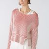 OUI Tops | Knitted Rib Top In Red/White Stripe