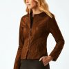 Ecru Jackets | Waxed Leather Zip Jacket - Mink