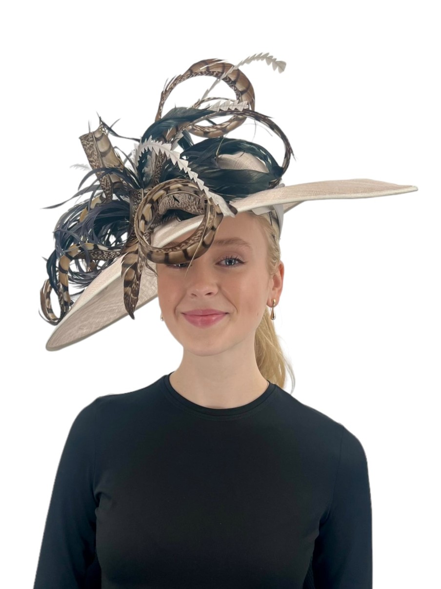 Hats by Katie Accessories | Large Grey Fascinator