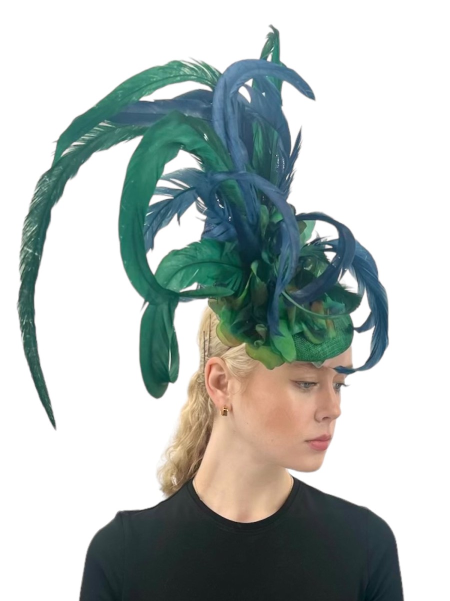 Hats by Katie Accessories | Green Disc Fascinator