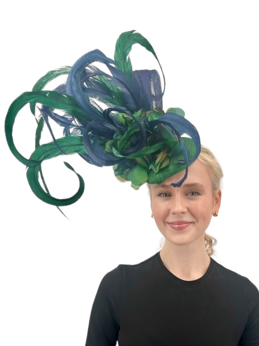 Hats by Katie Accessories | Green Disc Fascinator