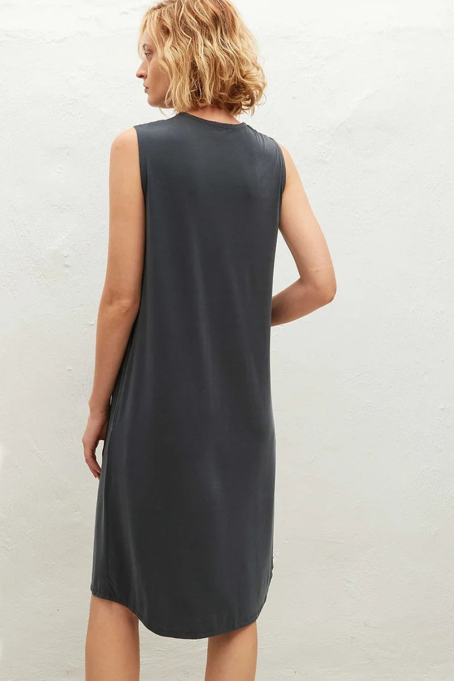 AMS Pure Dresses | Grey V-Neck Dress