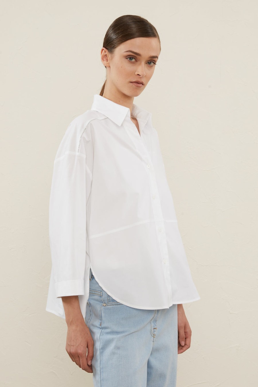 Peserico Tops | Woman Shirt In Pure White