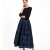 Bigio Dresses | Jersey Jacquard Skirt Dress In Black/Royal