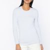 Kinross Cashmere Tops | Bamboo Crew - White