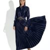 Cristina Sabatini Dresses | Flora Collared Maxi Dress - Navy